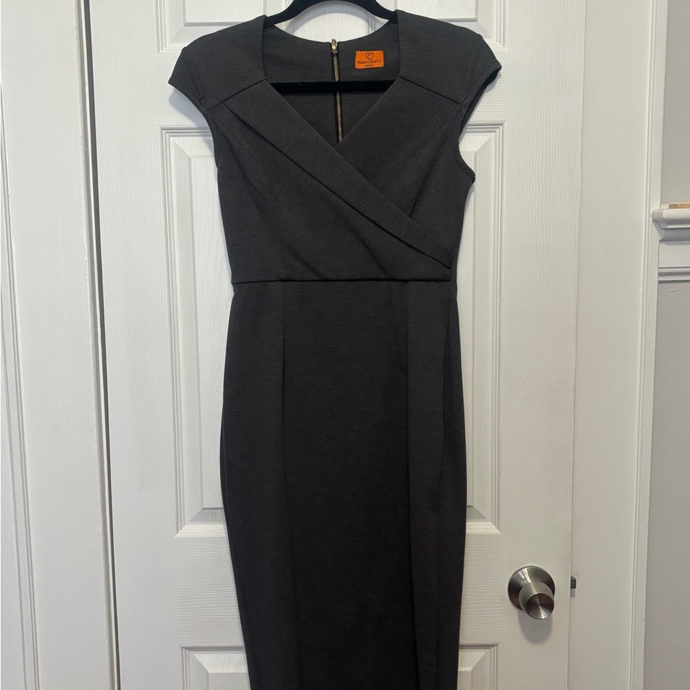 Marycrafts Gray Cap Sleeve Sheath Dress, Size 4